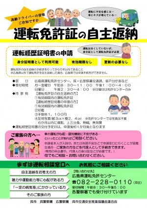 高齢ドライバーの皆様、ご存じですか？運転免許証の自主返納