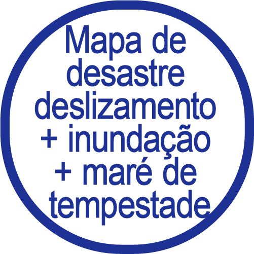 Desastre deslizamento + inundação + maré de tempestade