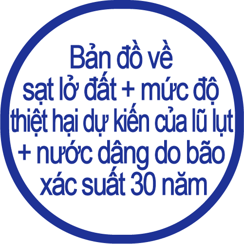 Sạt lở đất + mức độ thiệt hại dự kiến của lũ lụt + nước dâng do bão xác suất 30 năm 