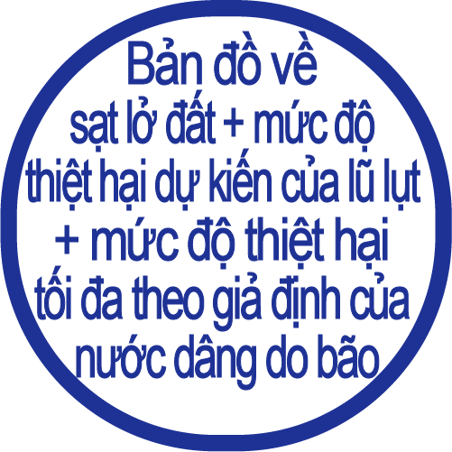 Sạt lở đất + mức độ thiệt hại dự kiến của lũ lụt + mức độ thiệt hại tối đa theo giả định của nước dâng do bão