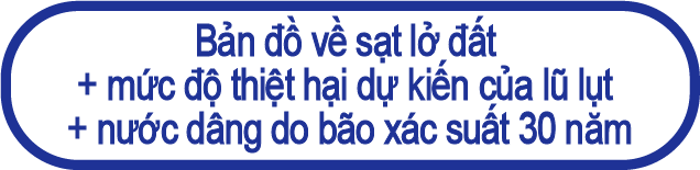 Sạt lở đất + mức độ thiệt hại dự kiến của lũ lụt + nước dâng do bão xác suất 30 năm 
