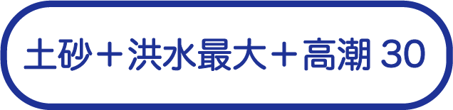 土砂+洪水 想定最大規模＋高潮30