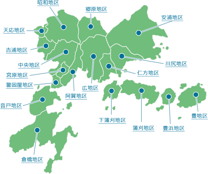 呉市各地区の地図