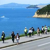 瀬戸内海の島々を見ながらのウオーキング