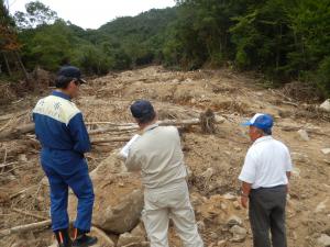 焼山第三団地の被災現場確認