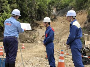 湯　英彦　広島県知事による天応地区視察への同行