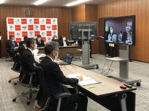 広島県，広島市及び福山市との新型コロナウイルス感染症対策に関するＷＥＢ会議