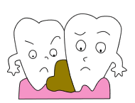 歯と歯の間に物がつまりやすくありませんか？イラスト