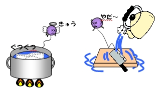 調理器具の加熱消毒のイラスト