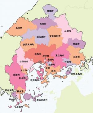 広島広域都市圏協議会構成市町地図