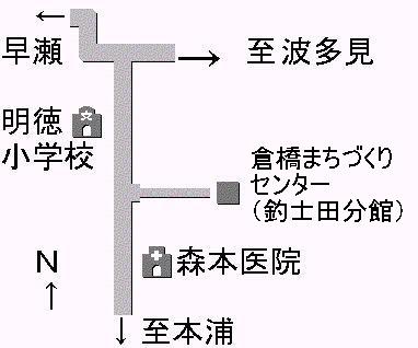 呉市倉橋まちづくりセンター釣士田分館の付近図の画像です。