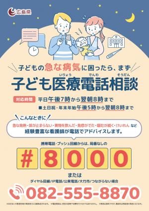 子どもの医療電話相談のチラシ