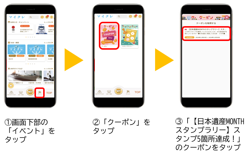 スタンプラリー５箇所達成後の流れについて①