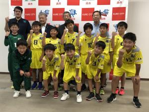 全国小学生ハンドボール大会に出場される 呉ジュニアハンドボールクラブの選手の皆さん