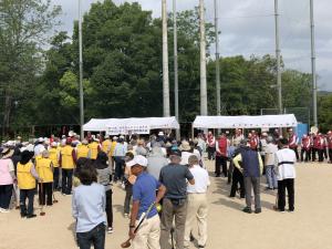 呉市老人クラブ連合会グラウンドゴルフ選手権大会開会式
