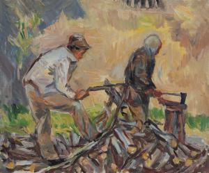 まき割り（下絵）