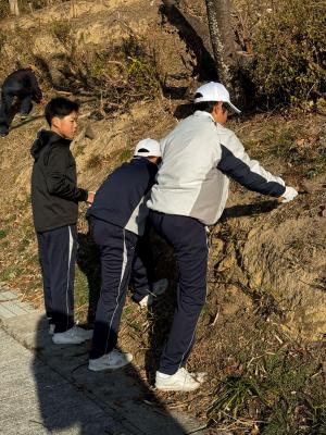 初参加の中学生ボランティア