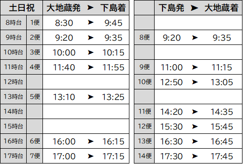 土日祝ダイヤ