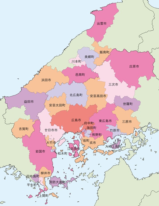 広島市広域都市圏を構成する市町一覧