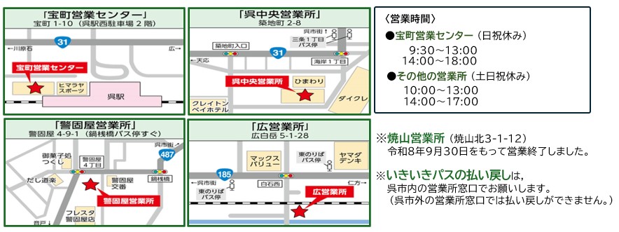 HP用広電営業所（いきいきパス払い戻し）